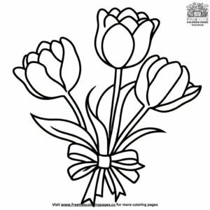 Graduation Flower Bouquet Coloring Pages