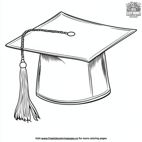 Graduation hat coloring pages