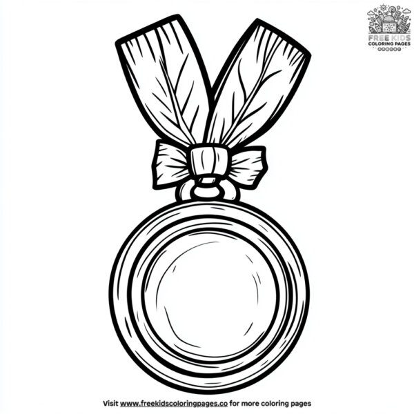 Graduation medal ribbon coloring pages