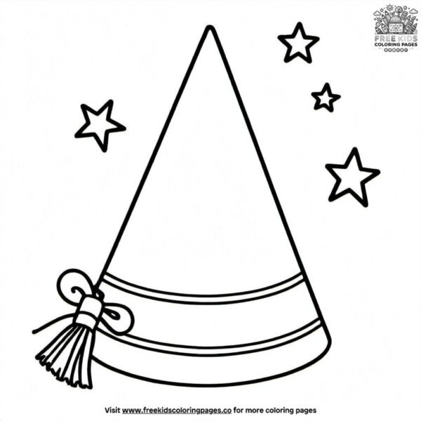 Graduation party hat coloring pages