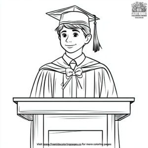 Graduation Podium Coloring Pages