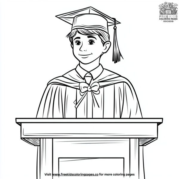 Graduation podium coloring pages