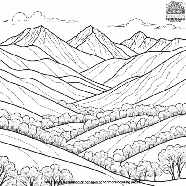 Green mountain coloring pages