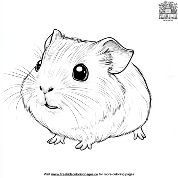 Guinea pig playing coloring pages