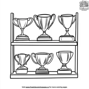 Gymnastics Trophy Shelf Coloring Pages