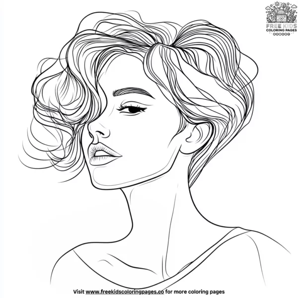 Hairstyling coloring pages