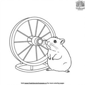 Hamster and a Wheel Coloring Pages