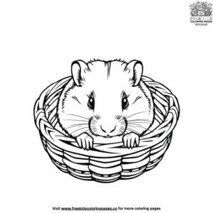 Hamster in a Basket Coloring Pages