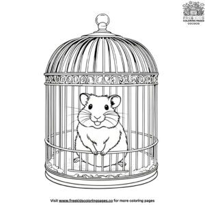 Hamster in a Cage Coloring Pages