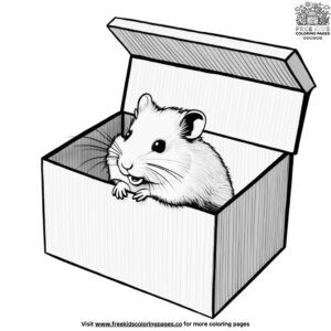 Hamster in a Cardboard Box Coloring Pages