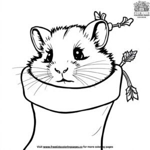 Hamster in a Christmas Stocking Coloring Pages