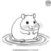 Hamster in a Puddle Coloring Pages