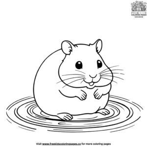 Hamster in a Puddle Coloring Pages