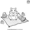 Hamster on a Picnic Blanket Coloring Pages