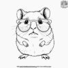 Hamster with Glasses Coloring Pages