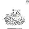 Hamster with a Bunch of Grapes Coloring Pages