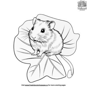 Hamster with a Leaf Coloring Pages