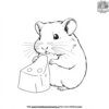 Hamster with a Piece of Cheese Coloring Pages