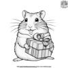 Hamster with a Present Coloring Pages