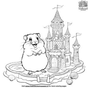 Hamster with a Sandcastle Coloring Pages