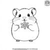 Hamster with a Snowflake Coloring Pages