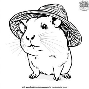 Hamster with a Straw Hat Coloring Pages