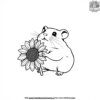 Hamster with a Sunflower Coloring Pages