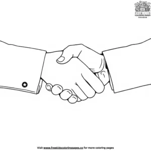 Handshake honors for veterans coloring pages