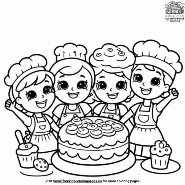 Happy baker coloring pages