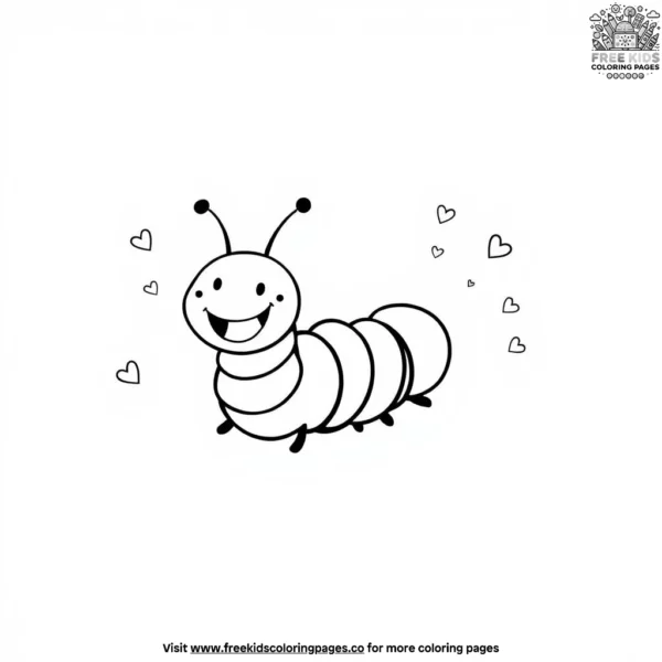 Happy caterpillar coloring pages