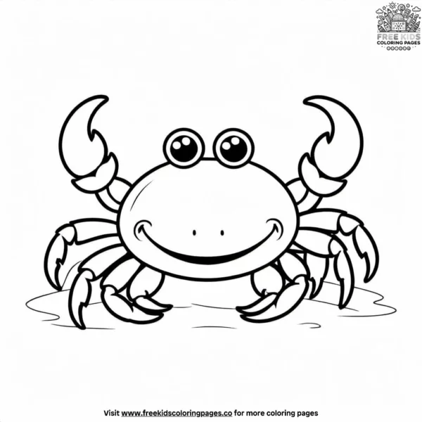 Happy crab coloring pages