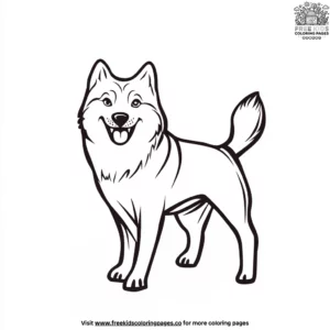 Happy husky coloring pages