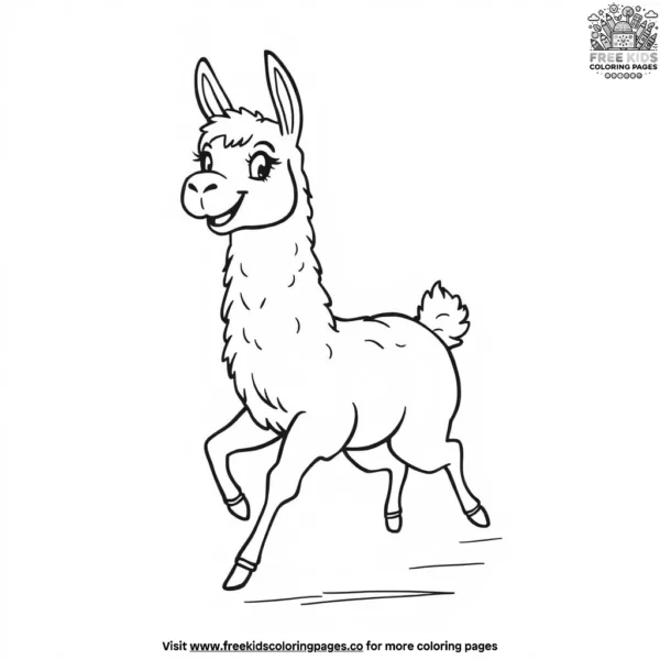 Happy llama coloring pages