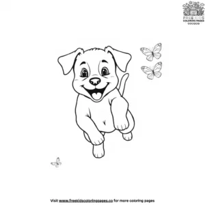 Happy puppy coloring pages