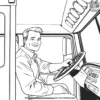 Happy School Bus Driver Coloring Pages