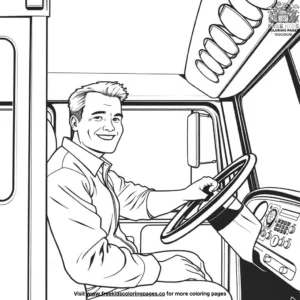 Happy School Bus Driver Coloring Pages