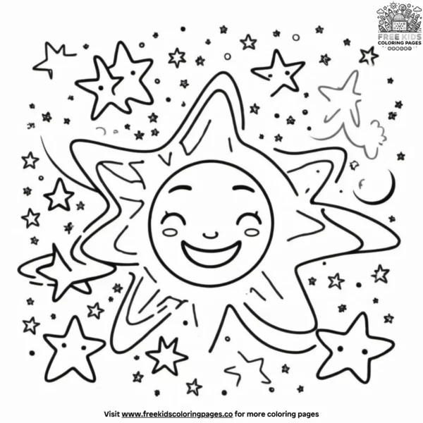 Happy stars coloring pages