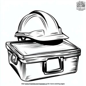 Hard Hat and Toolbox Coloring Pages