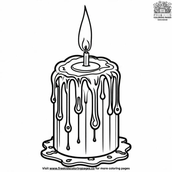 Haunted candle coloring pages