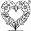 Heart Bouquet Coloring Pages