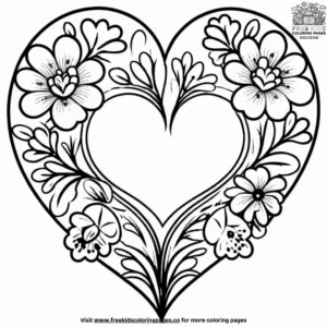 Heart Bouquet Coloring Pages