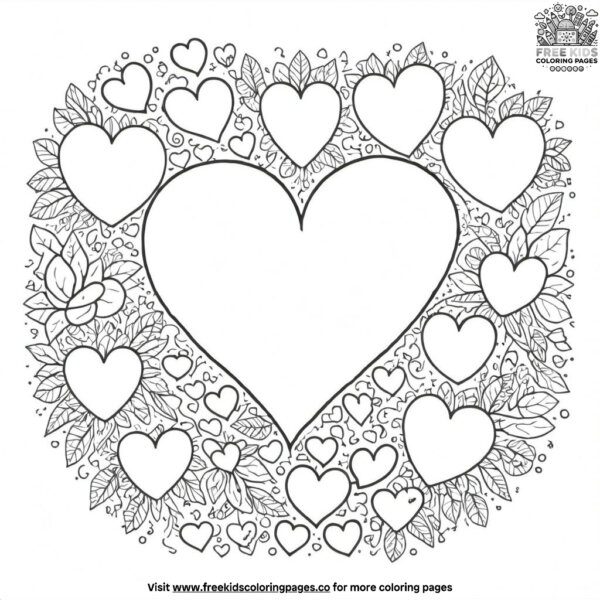 Heart doodle coloring pages