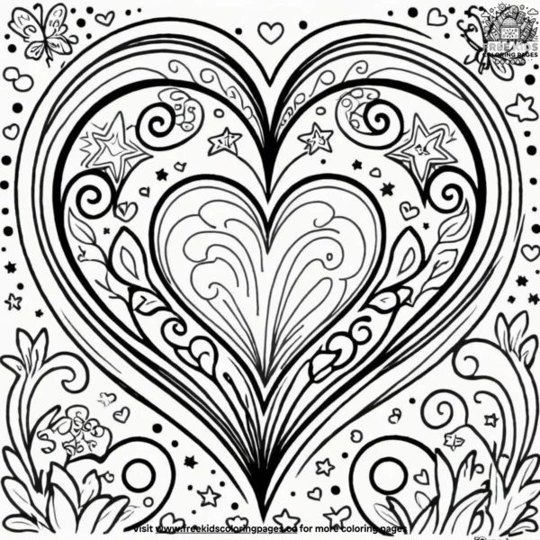 Heart fantasy coloring pages