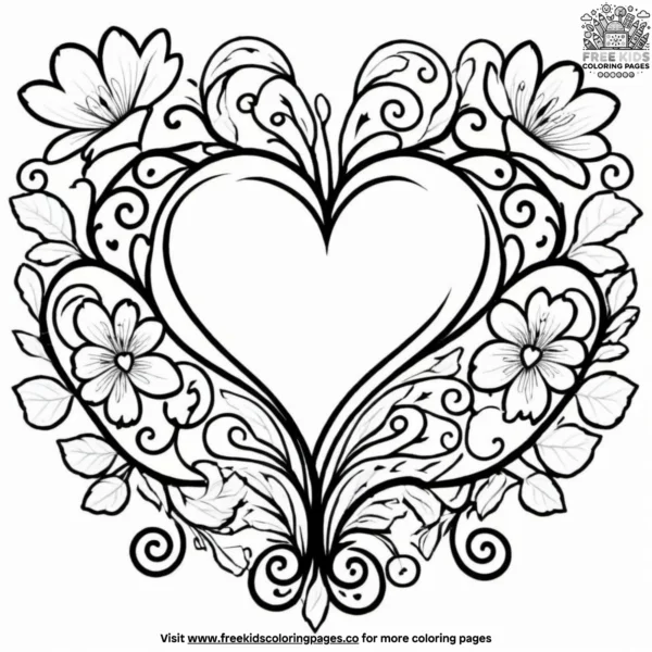 Heart gardens coloring pages