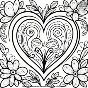 Heart Paradise Coloring Pages