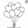 Heart Shaped Balloon Bouquet Coloring Pages