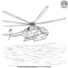 Helicopter Hovering Above Water Coloring Pages