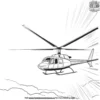 Helicopter in the Sunset Sky Coloring Pages