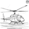 Helicopter on an Airfield Coloring Pages