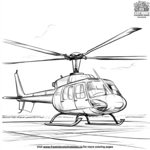 Helicopter on an Airfield Coloring Pages